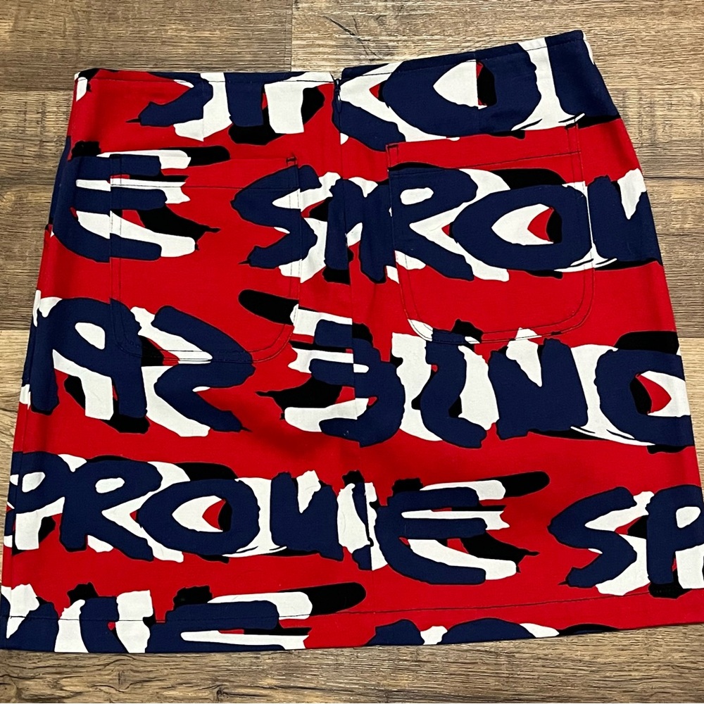 Stephen Sprouse 20th Anniversary Collection Stylish Red Graphic Skirt Size 6 - Picture 2 of 3